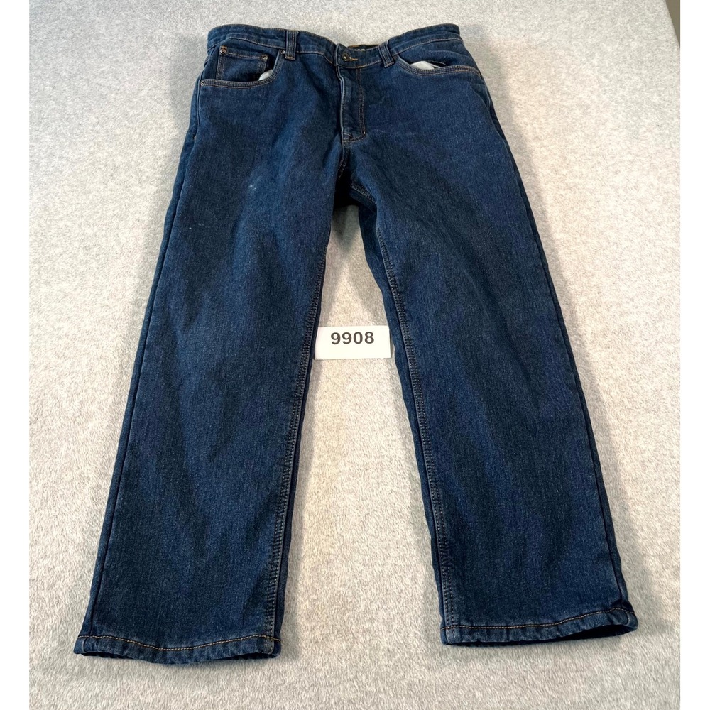 Smith's Workwear Jeans Mens 36x30 Blue Denim Cotton Stretch Dark Wash Outdoor